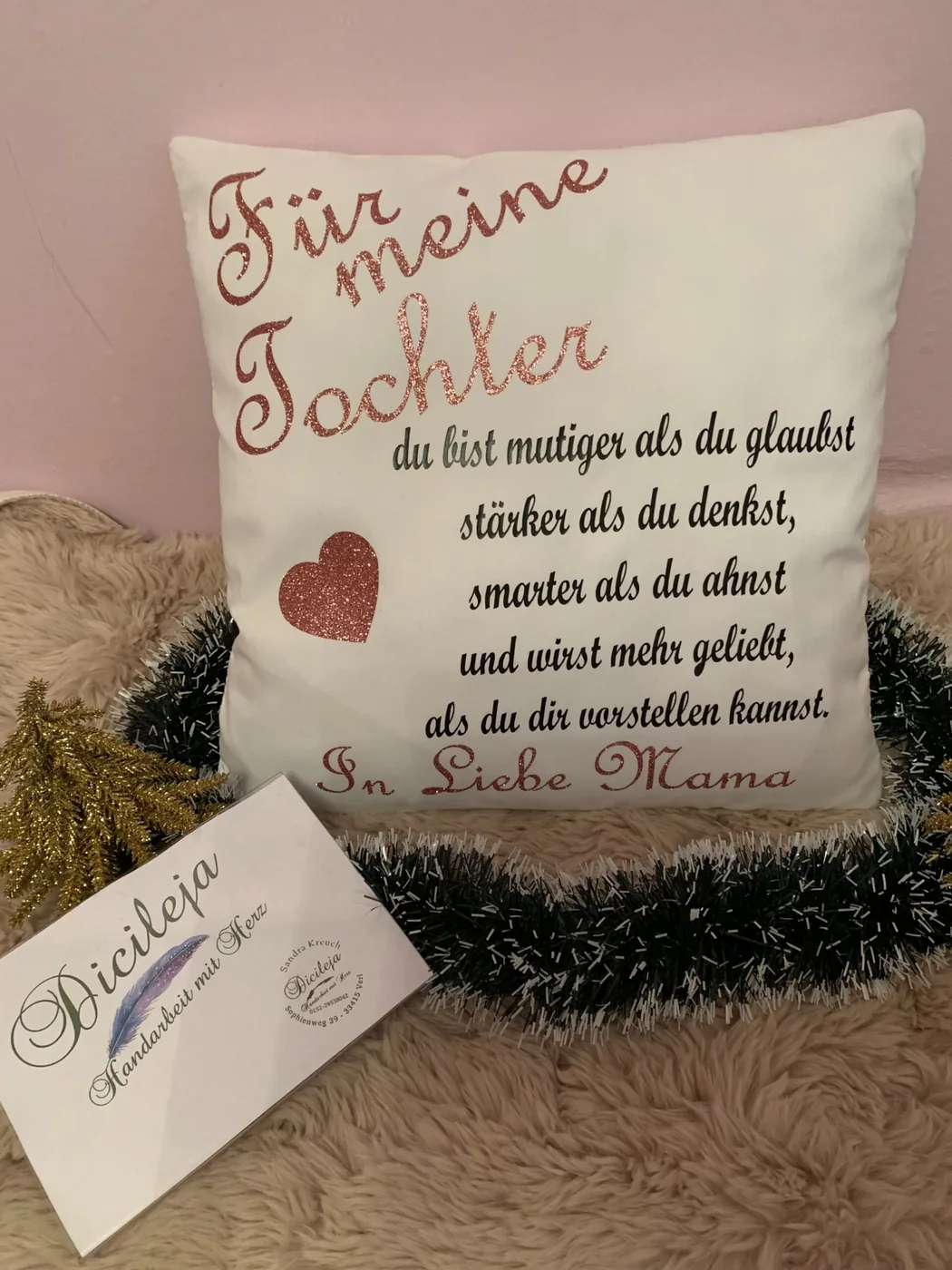Personalisiertes Kissen mit liebevollem Spruch